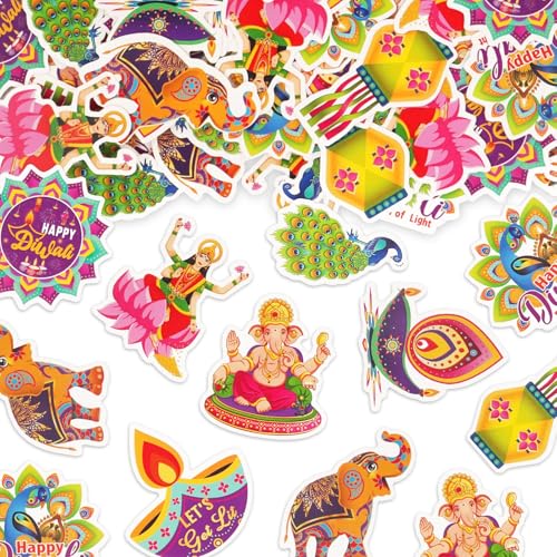 Threetols Diwali-Konfetti für den Tisch, buntes Festival des Lichts, Diwali-Dekorationen für Zuhause, hinduistischer Pfau, Elefant, Lampe, Basteln, Tischdekoration, Deepavali-Dekoration, 100 Stück Threetols Diwali-Konfetti für den Tisch, buntes Festival des Lichts, Diwali-Dekorationen für Zuhause, hinduistischer Pfau, Elefant, Lampe, Basteln, Tischdekoration, Deepavali-Dekoration, 100 Stück von Threetols