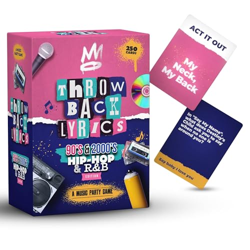 Throwback Lyrics - EIN Hip-Hop- und R&B-Musik-Partyspiel der 90er und 2000er Jahre – Lyric Trivia und Scharaden Throwback Lyrics - EIN Hip-Hop- und R&B-Musik-Partyspiel der 90er und 2000er Jahre – Lyric Trivia und Scharaden von Throwback Lyrics