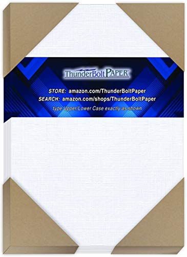 100 hellweißes Leinenpapier 80# Deckpapier – 11,4 x 16,5 cm Einladung 1,27 cm kleiner als 12,7 x 17,8 cm – 36,3 kg Karten-Gewicht – feine Leinenstruktur 100 hellweißes Leinenpapier 80# Deckpapier – 11,4 x 16,5 cm Einladung 1,27 cm kleiner als 12,7 x 17,8 cm – 36,3 kg Karten-Gewicht – feine Leinenstruktur von ThunderBolt Paper