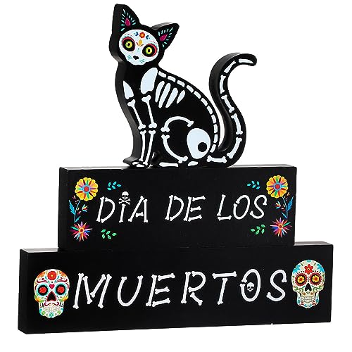 Thyle 3 Stück Tag der Toten Dekorationen Dia De Los Muertos Holzblöcke Katze Schädel Mittelstück für Tisch Holz Tag der Toten Mittelstücke für Partys Zuckerschädel Schilder für mexikanisches Halloween Thyle 3 Stück Tag der Toten Dekorationen Dia De Los Muertos Holzblöcke Katze Schädel Mittelstück für Tisch Holz Tag der Toten Mittelstücke für Partys Zuckerschädel Schilder für mexikanisches Halloween von Thyle