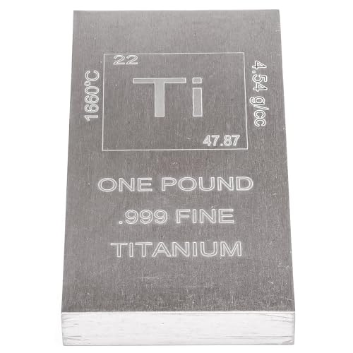 Titanmetallbar .999 Reines Titanbarren 1 LB (454g) Element Ti Präzisionsguss für Sammler, Labore und Metallbearbeitung von Ti-Vision
