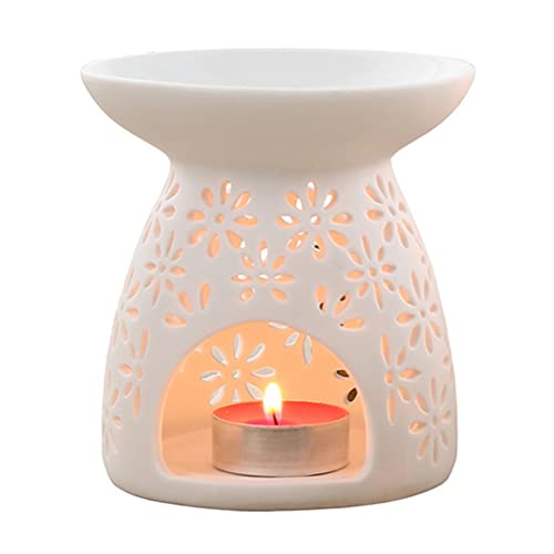 TiSkying Aromatherapie Diffusor, Duftlampe Teelicht, Keramik Blumenmuster Duftöl Teelichthalter Weiß Aromalampe Lampe Teelicht öl Aromabrenner Duftöl/ätherische TiSkying Aromatherapie Diffusor, Duftlampe Teelicht, Keramik Blumenmuster Duftöl Teelichthalter Weiß Aromalampe Lampe Teelicht öl Aromabrenner Duftöl/ätherische von TiSkying