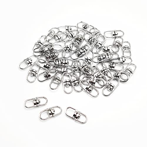 50 Stück Drehverbinder, Verschlüsse, doppelseitig, Ösenhaken, Schlüsselring für Schmuck, Schlüsselanhänger, DIY, Handwerk, Zubehör (Silber) von TiSuit