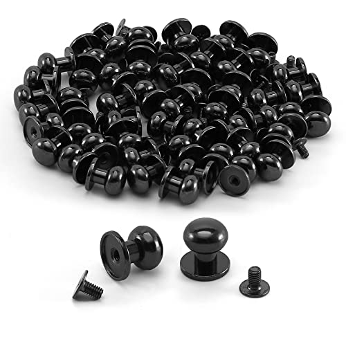 TiSuit 50 Sets Chicago Schrauben Rundkopf Kreuzschraube Nieten für DIY Handwerk Leder Reparaturen Dekoration Zubehör (schwarz, 10 mm) von TiSuit