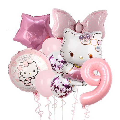 Cartoon-Partyballons, niedlicher Ballon Nummer 1, rosa thematische Folienballons für Partydekorationen (Rosa9) von TiaJaMi