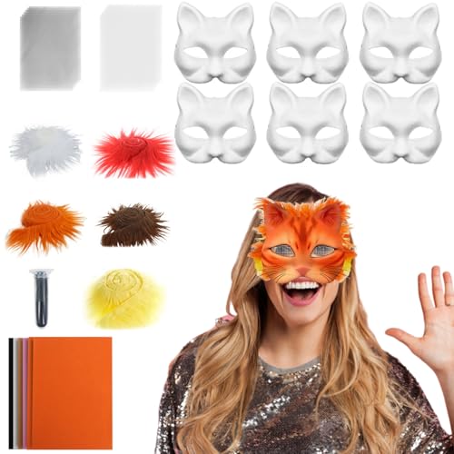 Tiajingzi Katzenmasken Für Bastelarbeiten - Masken Bastelset - Bastelset Mit Netzstoff Und Samtstoff-Zubehör Für Karneval Cosplay Party Maskerade Tiajingzi Katzenmasken Für Bastelarbeiten - Masken Bastelset - Bastelset Mit Netzstoff Und Samtstoff-Zubehör Für Karneval Cosplay Party Maskerade von Tiajingzi