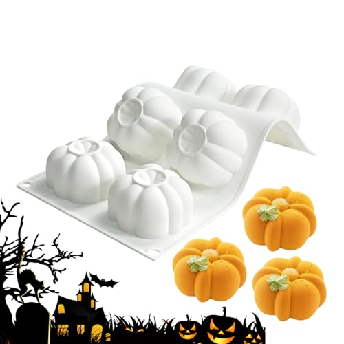 Tiajingzi Kürbis Silikonform, 6 Förmchen Kürbis Muffinform, Antihaft-Backform Mit Leichtem Entformen Für Herbst Und Halloween Kuchen, Desserts Und Süßigkeiten von Tiajingzi