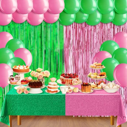 Tiamon 34 Stück rosa und grüne Party-Dekorationen, Hexe, Geburtstag, holografische Tischdecken, Luftballons, Folien-Fransenvorhänge, Hintergrundzubehör für Musiktheater, Hexen-Thema, Geburtstag Tiamon 34 Stück rosa und grüne Party-Dekorationen, Hexe, Geburtstag, holografische Tischdecken, Luftballons, Folien-Fransenvorhänge, Hintergrundzubehör für Musiktheater, Hexen-Thema, Geburtstag von Tiamon