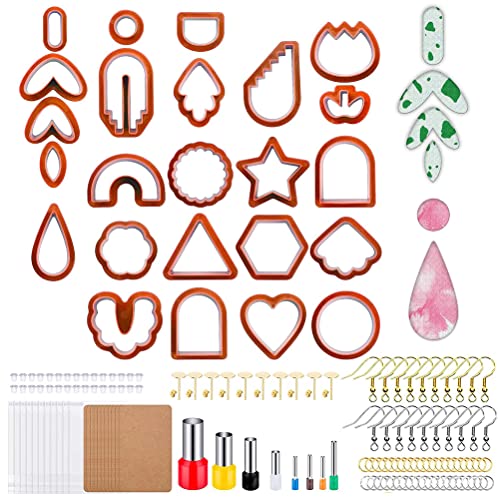 Tianbi 142-teiliges Polymer-Ton-Ausstechformen-Set, Kunststoff-DIY-Ton-Ohrringschneider mit Ohrringen, Kartenzubehör, Ohrringhaken Polymer-Ton, Schmuckherstellung Tianbi 142-teiliges Polymer-Ton-Ausstechformen-Set, Kunststoff-DIY-Ton-Ohrringschneider mit Ohrringen, Kartenzubehör, Ohrringhaken Polymer-Ton, Schmuckherstellung von Tianbi