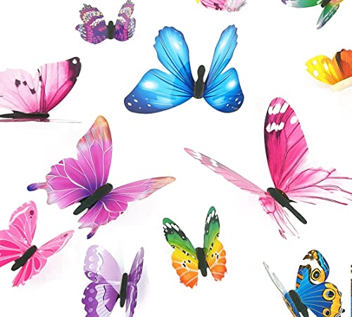 Tianorcan 48 Stück 3D Schmetterlinge Deko Schmetterling Aufkleber Schmetterlinge Dekoration Wandtattoo Abnehmbare Wandaufkleber Heimdeko Kinderzimmer Schlafzimmer Deko (Mehrfarbig) von Tianorcan