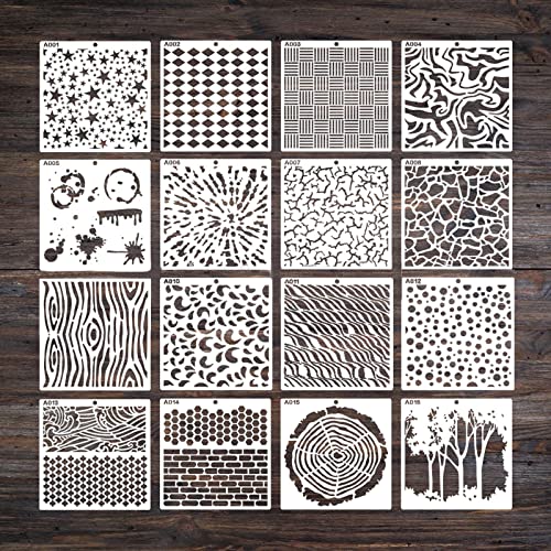 16-teiliges Malschablonen-Set, wiederverwendbare Zeichenschablonen, DIY-Scrapbook-Schablonen, zum Malen, Wanddekoration 16-teiliges Malschablonen-Set, wiederverwendbare Zeichenschablonen, DIY-Scrapbook-Schablonen, zum Malen, Wanddekoration von TianqqYongyong