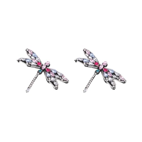Aufnäher zum Aufnähen, Libellen-Strass-Flicken, Kleidungsdekoration, für Bastelarbeiten, Kleidung, Taschen, Jacken, Hosen (2 Stück) von TianqqYongyong