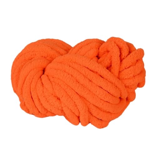 Dickes Chenille-Garn, dicke Wolle für Häkelgarn, waschbar, für die Herstellung von Pullovern, Decken, Schals (20 mm) (Orange) von TianqqYongyong