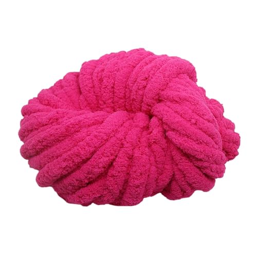 Dickes Chenille-Garn, grobe Wolle für Häkelgarn, waschbar, für die Herstellung von Pullovern, Decken, Schals (20 mm) (Rosarot) von TianqqYongyong