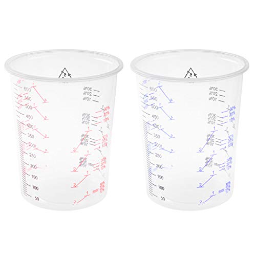 Farbmischbecher, Kunststoff-Messbecher, mit Skala, Epoxidharz-Mischbecher, für Farbpigment-Flüssigkeiten (600 ml), 20 Stück von TianqqYongyong