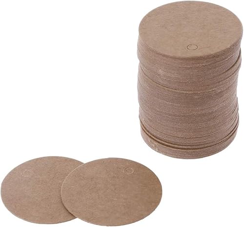 Runde Geschenkanhänger aus Kraftpapier, Etiketten zum Aufhängen, für Geschenkdekoration, Schilder usw. (4 cm), Braun, 100 Stück von TianqqYongyong