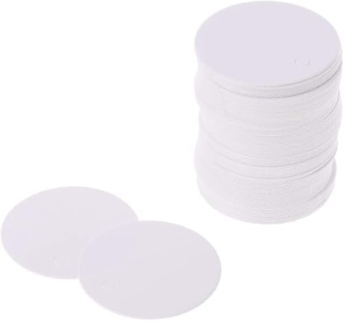 Runde Geschenkanhänger aus Kraftpapier, Etiketten zum Aufhängen, für Geschenkdekoration, Schilder usw. (4 cm), Weiß, 100 Stück von TianqqYongyong