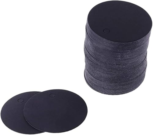 Runde Geschenkanhänger aus Kraftpapier, Etiketten zum Aufhängen, für Geschenkdekoration, Schilder usw. (4 cm) (schwarz), 100 Stück von TianqqYongyong