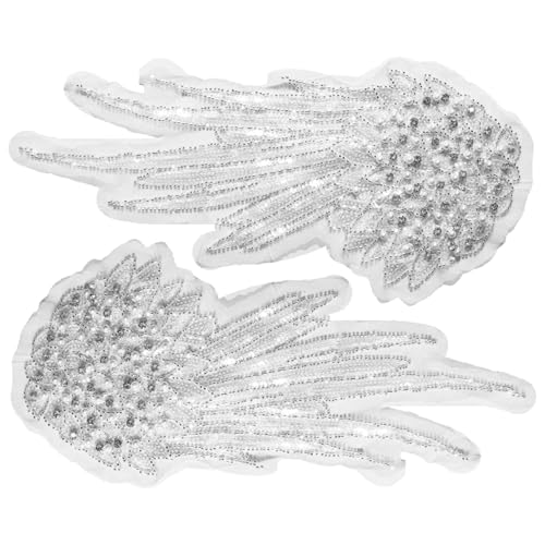 TiaoBug Glänzende Strass Applikationen Diamant Flügel Stitch Patches für DIY Mode Kleidung Party Dekoration Weiß Einheitsgröße von TiaoBug