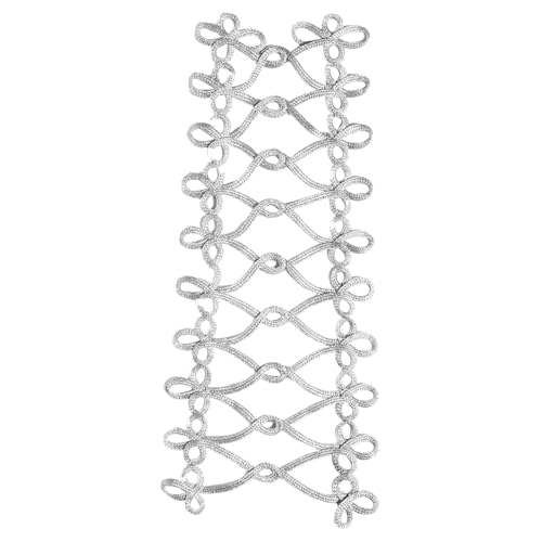TiaoBug Handgefertigte Applique Patches Doppelbrüstige Knoten Knöpfe Schnur Stickerei Barock Appliques Silber 2 Einheitsgröße von TiaoBug
