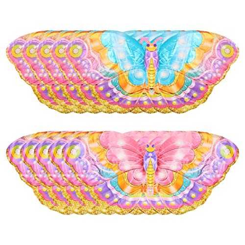 Tiardey 10 Stück Schmetterlingsballons Bunte Schmetterlings-Aluminiumfolienballons für Party, Hochzeit, Geburtstag, Babyparty, Dekorationen (Rosa + Blau) von Tiardey