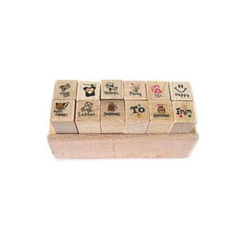 Tiardey 12 Stück Mini Cute Holzstempel DIY Tagebuch Scrapbook Stempel Set mit Holzkiste - Reise Tiardey 12 Stück Mini Cute Holzstempel DIY Tagebuch Scrapbook Stempel Set mit Holzkiste - Reise von Tiardey