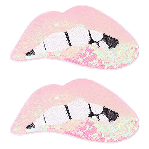 Tiardey 2 gro?e Mund-Patches zum Aufbügeln oder Aufn?Hen,Lippen-Pailletten-Patches,bestickte Pailletten,Lippen,Punk-Patches für Kleidung,Jeans,T-Shirt,DIY-Motivapplikation – Pink Tiardey 2 gro?e Mund-Patches zum Aufbügeln oder Aufn?Hen,Lippen-Pailletten-Patches,bestickte Pailletten,Lippen,Punk-Patches für Kleidung,Jeans,T-Shirt,DIY-Motivapplikation – Pink von Tiardey