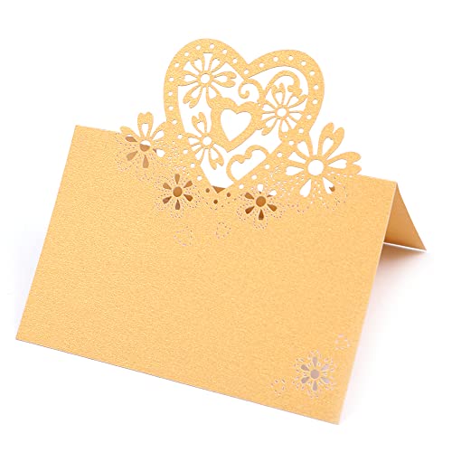Tiardey 20 Stück geschnittene herzförmige Hohle Hochzeit Tischnummer Name Tischkarte Hochzeit Dekoration – Gold Tiardey 20 Stück geschnittene herzförmige Hohle Hochzeit Tischnummer Name Tischkarte Hochzeit Dekoration – Gold von Tiardey