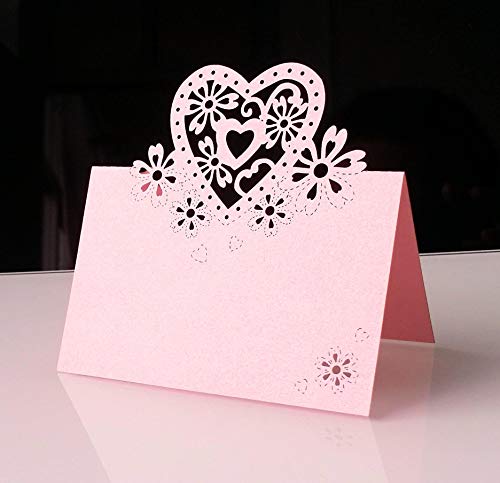 Tiardey 20 Stück geschnittene herzförmige Hohle Hochzeit Tischnummer Name Tischkarte Hochzeit Dekoration – Pink Tiardey 20 Stück geschnittene herzförmige Hohle Hochzeit Tischnummer Name Tischkarte Hochzeit Dekoration – Pink von Tiardey