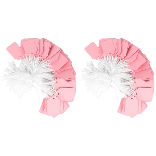 Tiardey 200 rosa Geschenkanhänger (22 x 35 mm), Mehrzweck-Preisschilder zur Preisauszeichnung für Kleidung, Schmuckdisplays und Geschenke von Tiardey