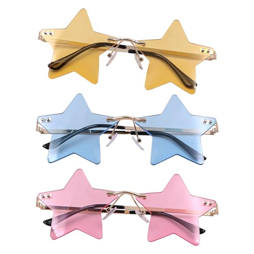 Tiardey 3-teilige Stern-Sonnenbrille, Kostümparty-Brille für Party-Kostüme Tiardey 3-teilige Stern-Sonnenbrille, Kostümparty-Brille für Party-Kostüme von Tiardey