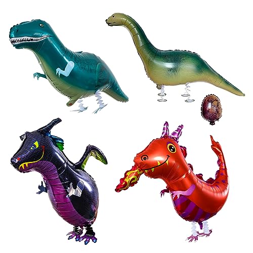 Tiardey 4 Stück wandelnde Luftballons, wandelnde Dinosaurier-Luftballons für Geburtstagsfeier Tiardey 4 Stück wandelnde Luftballons, wandelnde Dinosaurier-Luftballons für Geburtstagsfeier von Tiardey