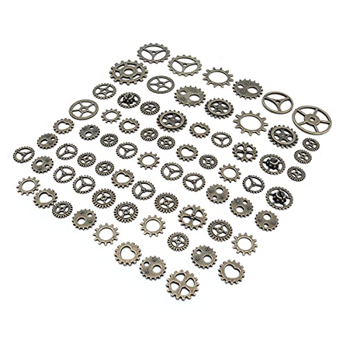 Tiardey 50g Steampunk-Zahnradsatz, Verschiedene antike Metallräder Anhänger Uhruhren für Heimwerkerschmuck Schmuckherstellung Zubehör Bronze - Bronze Tiardey 50g Steampunk-Zahnradsatz, Verschiedene antike Metallräder Anhänger Uhruhren für Heimwerkerschmuck Schmuckherstellung Zubehör Bronze - Bronze von Tiardey