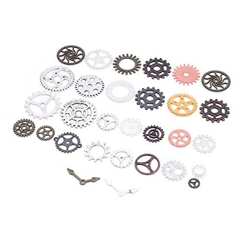 Tiardey 50g Steampunk-Zahnradsatz, Verschiedene antike Metallräder Anhänger Uhruhren für Heimwerkerschmuck Schmuckherstellung Zubehör Bronze - Mischfarbe Tiardey 50g Steampunk-Zahnradsatz, Verschiedene antike Metallräder Anhänger Uhruhren für Heimwerkerschmuck Schmuckherstellung Zubehör Bronze - Mischfarbe von Tiardey