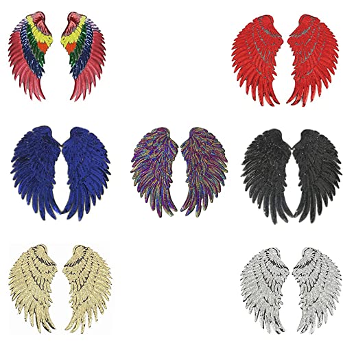 Tiardey 7 Paar Flügel, Pailletten, Engelsflügel, bestickte Bling-Flügel für Jacken, Stoff, DIY-Dekoration, Zubeh?r, Geschenke Tiardey 7 Paar Flügel, Pailletten, Engelsflügel, bestickte Bling-Flügel für Jacken, Stoff, DIY-Dekoration, Zubeh?r, Geschenke von Tiardey