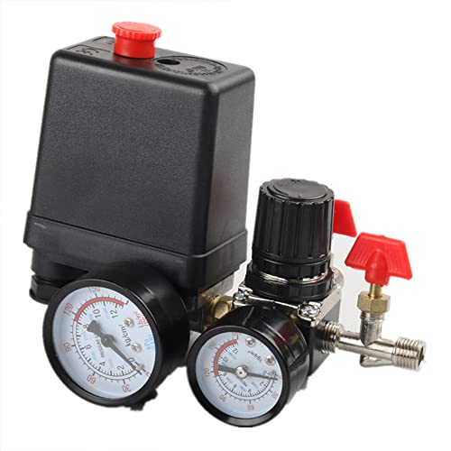 Tiardey Druckschalter Luftkompressor-Steuerventil 90-120PSI + Druckregler,Luftkompressor Vierloch-Vierloch-Auslassventil 2-Punkt-Sicherheitsventil Tiardey Druckschalter Luftkompressor-Steuerventil 90-120PSI + Druckregler,Luftkompressor Vierloch-Vierloch-Auslassventil 2-Punkt-Sicherheitsventil von Tiardey