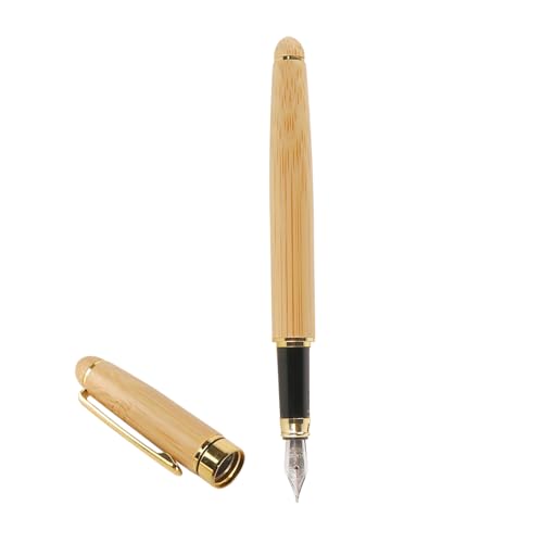 Tiardey TiardeyVintage-Füllfederhalter, Bambus-Füllfederhalter, 14,2 cm, Executive-Füllfederhalter, natürlicher handgefertigter Bambus-Stift (0,5 mm Stiftfeder) von Tiardey