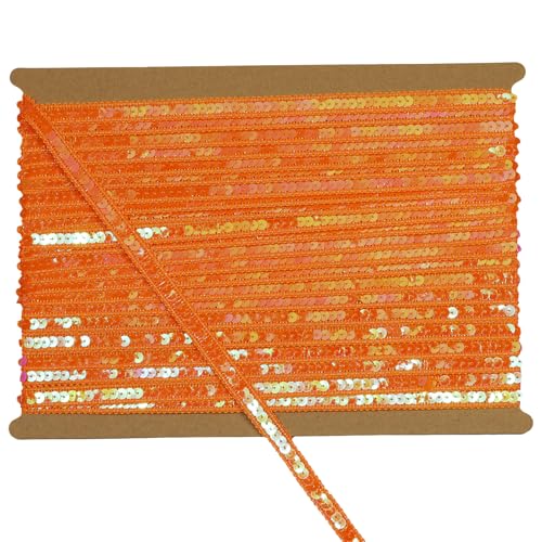 Tibaoffy 12 mm breites, prismatisches orangefarbenes Pailletten-Bordüre, 12 m lang, glitzernder Bastelstoff für DIY-Nähen, Kostümdesign, Party-Dekoration Tibaoffy 12 mm breites, prismatisches orangefarbenes Pailletten-Bordüre, 12 m lang, glitzernder Bastelstoff für DIY-Nähen, Kostümdesign, Party-Dekoration von Tibaoffy