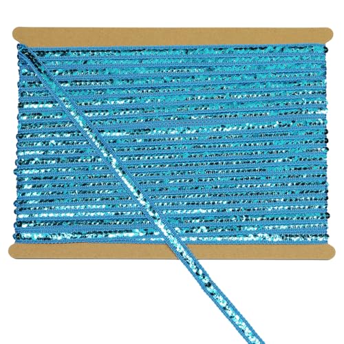 Tibaoffy 12 mm breites, seeblaues Paillettenband – 12 Meter Bling Bastelstoff für DIY Nähen, Kostümdesign, Partydekoration Tibaoffy 12 mm breites, seeblaues Paillettenband – 12 Meter Bling Bastelstoff für DIY Nähen, Kostümdesign, Partydekoration von Tibaoffy