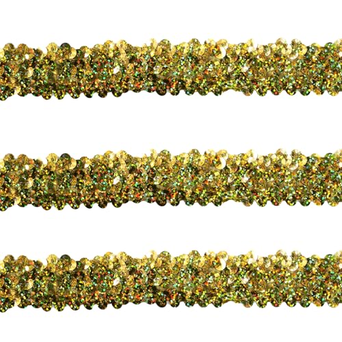 Tibaoffy 30 mm breites, schimmerndes goldfarbenes Pailletten-Band, 9,1 m langer Bastelstoff für DIY-Nähen, Kostümdesign, Party-Dekoration Tibaoffy 30 mm breites, schimmerndes goldfarbenes Pailletten-Band, 9,1 m langer Bastelstoff für DIY-Nähen, Kostümdesign, Party-Dekoration von Tibaoffy