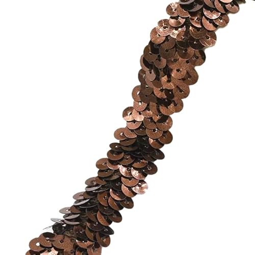 Tibaoffy 30 mm breites Kaffee-Pailletten-Bordüre, 9,1 m langer Stoff für Bastelarbeiten, Nähen, Kostümdesign, Party-Dekoration Tibaoffy 30 mm breites Kaffee-Pailletten-Bordüre, 9,1 m langer Stoff für Bastelarbeiten, Nähen, Kostümdesign, Party-Dekoration von Tibaoffy
