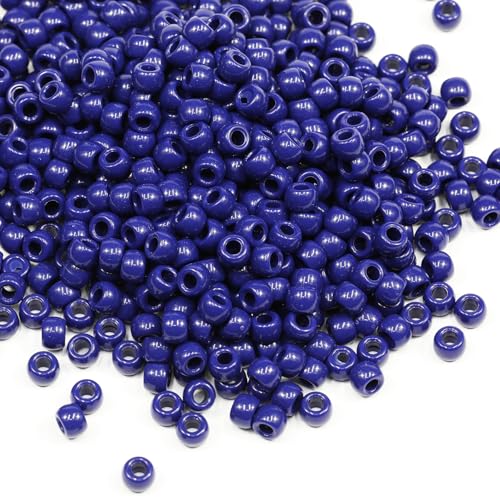 Tibaoffy Bastelperlen, Marineblau, 6 x 9 mm, Pony-Perlen, insgesamt ca. 1000 Stück von Tibaoffy