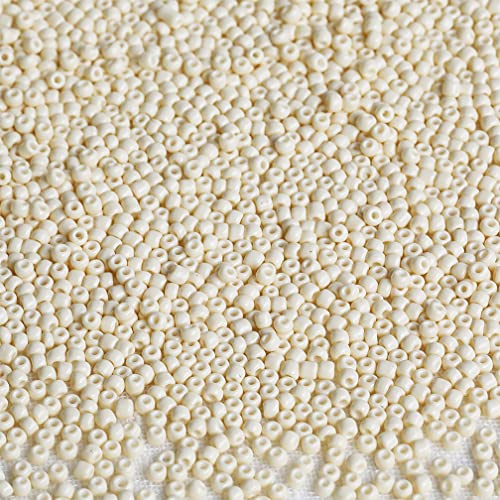 Tibaoffy Beige Perlen Größe 8/0 Kunsthandwerk Glas Seed Perlen 3 mm für Schmuck machen (insgesamt etwa 100g über 3600pcs) von Tibaoffy