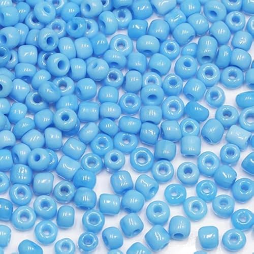 Tibaoffy Blau Perlen Größe 6/0 Kunsthandwerk Glas Seed Perlen 4 mm für die Schmuckherstellung (insgesamt ca. 100 g, insgesamt ca. 1200 Stück) von Tibaoffy