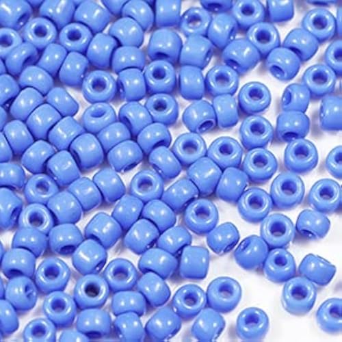 Tibaoffy Blaue Perlen, Größe 8/0, Glasperlen, 3 mm, für Schmuckherstellung (insgesamt ca. 100 g, ca. 3600 Stück) von Tibaoffy