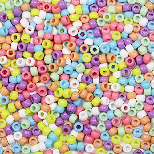 Tibaoffy Crafts Candy Colors Perlen 6 x 9 mm, Pony-Perlen insgesamt ca. 1000 Stück von Tibaoffy