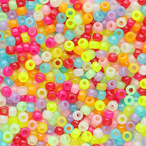 Tibaoffy Crafts Multicolor Night Glow Mix Perlen 6 x 9 mm, Pony-Perlen, insgesamt ca. 1000 Stück Tibaoffy Crafts Multicolor Night Glow Mix Perlen 6 x 9 mm, Pony-Perlen, insgesamt ca. 1000 Stück von Tibaoffy