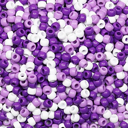 Tibaoffy Crafts Purple Mix Perlen 6 x 9 mm, Pony-Perlen, insgesamt ca. 1000 Stück von Tibaoffy