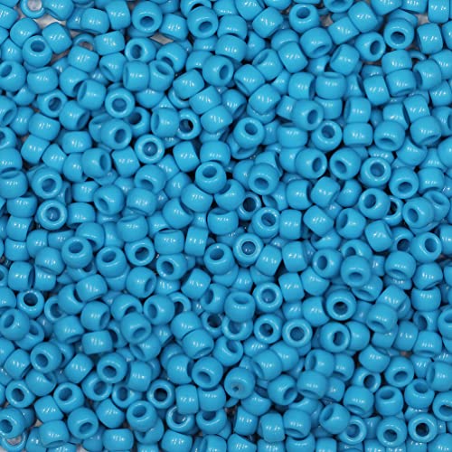 Tibaoffy Bastelperlen, blau, 6 x 9 mm, Pony-Perlen, insgesamt ca. 1000 Stück von Tibaoffy