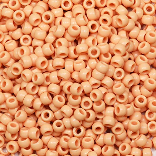 Tibaoffy Bastelperlen, hellorange, 6 x 9 mm, Pony-Perlen, insgesamt ca. 1000 Stück von Tibaoffy